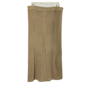 Rachel Zoe Sweater‎ Maxi Skirt Womens Large Tan Straight Boho Hippie